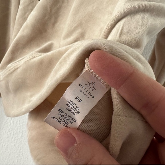 Aerie OFFLINE Velour Oversized Hoodie Lounge Cozy Soft Girl Medium - Picture 9 of 14